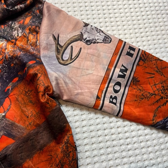 BOW HUNTER Hoodie Mens Size US Small Blaze Oranger Skull Ghost Face - Picture 6 of 14